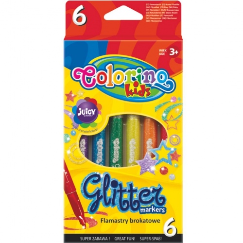 Colorino Kids glittermarkerid, 6 värvi