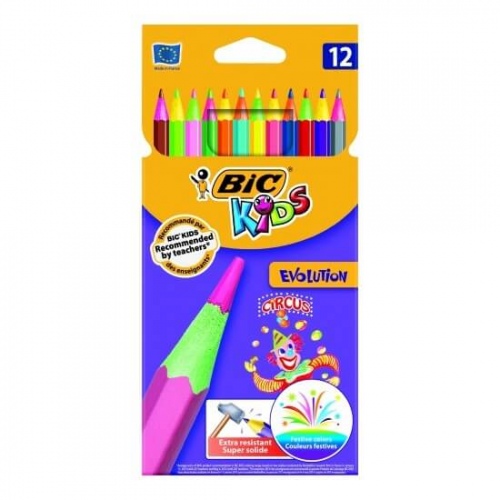 BIC värvilised pliiatsid EVOLUTION CIRCUS ,12 värvi, 8957893