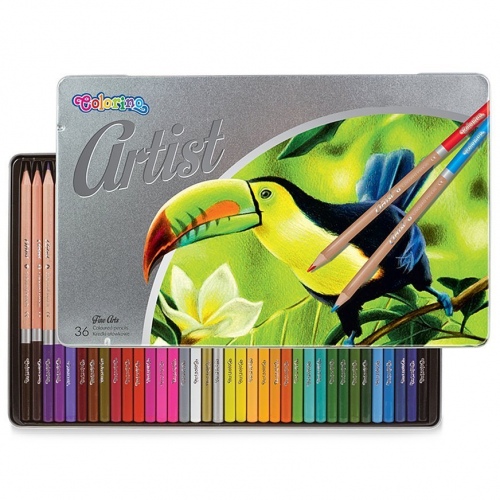 Colorino Artist värvipliiatsid metallkarbis, 36 värvi