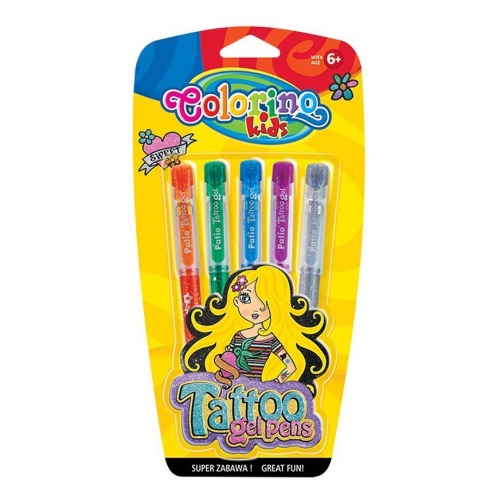 Colorino Kids tätoveerimisgeel, 5 värvi