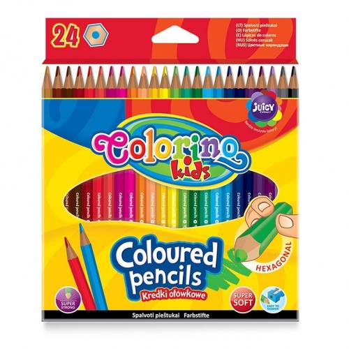 Colorino Kids kuusnurksed värvilised pliiatsid ,24 värvi