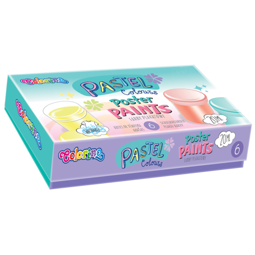 Guaššvärvid pastelsed COLORINO 6 värvi x 20 ml