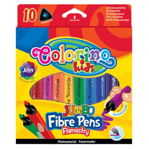 Colorino Kids Jumbo kolmnurksed markerid 10 värvi