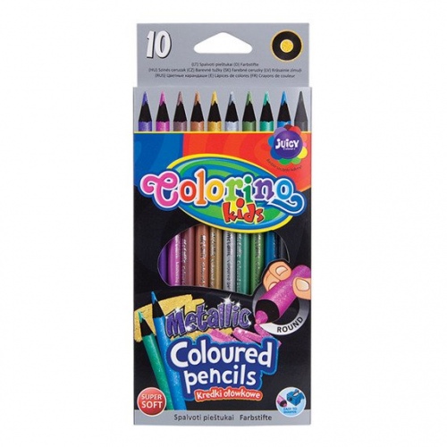 Colorino Kids Metallic ümmargused värvilised pliiatsid, 10 värvi