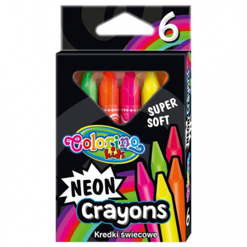 Colorino Kids neoon rasvakriidid 6 värvi