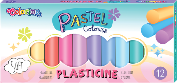 Colorino pastelne plastiliin, ümar,12 värvi