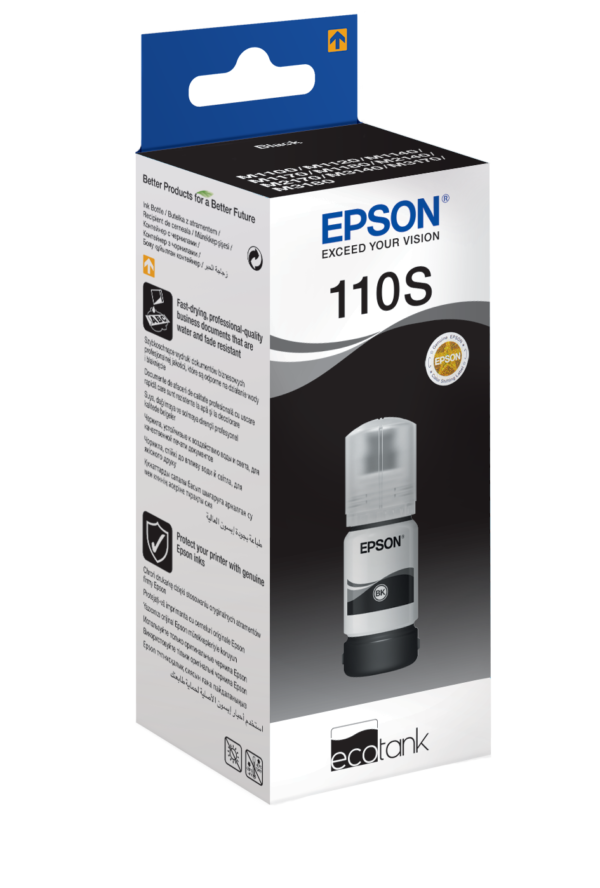 Tint Epson 110S Must Pigment (40ml, 2000 lehte) M1100 / M1120 / M1140 / M1170 / M1180 / M2140 / M2170 / M3140 / M3170 / ET-M3180