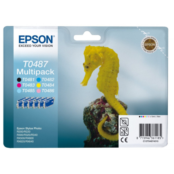Tint Epson Stylus Photo multipakk 6-värviga T0487 (must ja värvid)
