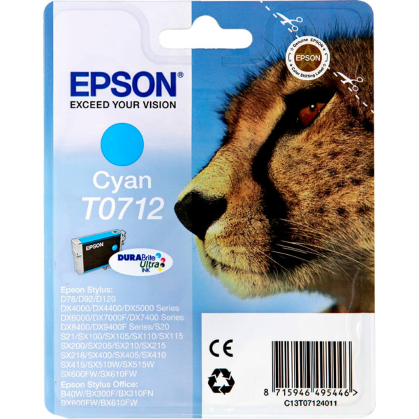 Tint Epson D78 / DX4000 / 4050 / 5000 / 5050 / 6000 / 50 Tsüaan (5,5 ml)