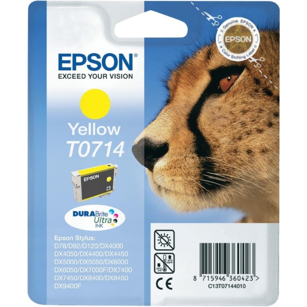 Tint Epson D78 / DX4000 / 4050 / 5000 / 5050 / 6000 Kollane (5,5 ml)