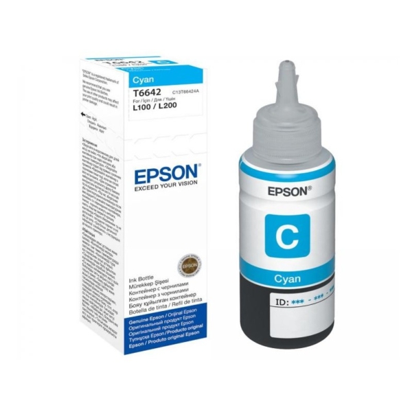 Tint Epson EcoTank L100 / L110 /130/ L200 / L210 / L300 / L355 / L550 - T6642 Tsüaan (70 ml) #664