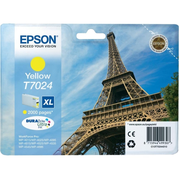 Tint Epson WP4000/ 4015/ 4025/ 4095/ 4515/ 4525/ 4535/ 4545/ 4595  Kollane (2000lk, XL)