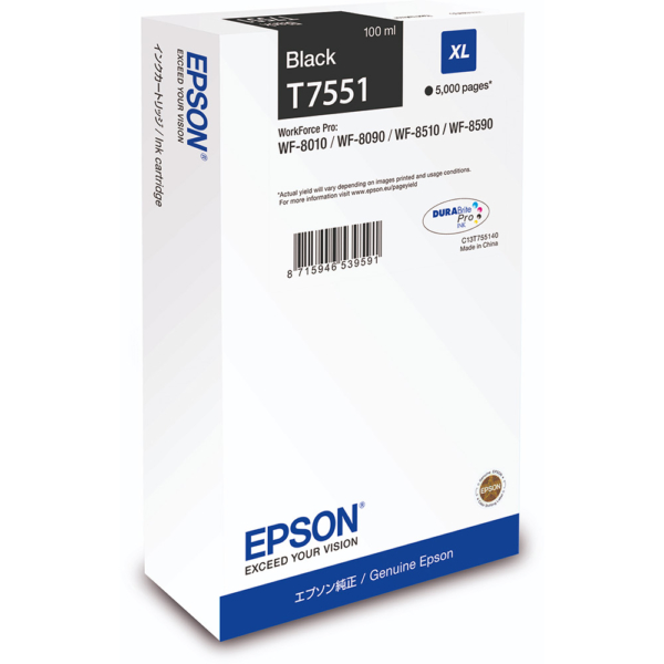 Tint Epson WorkForce Pro WF-8510 / 8590 XL, Must (5000 lk, 100 ml)