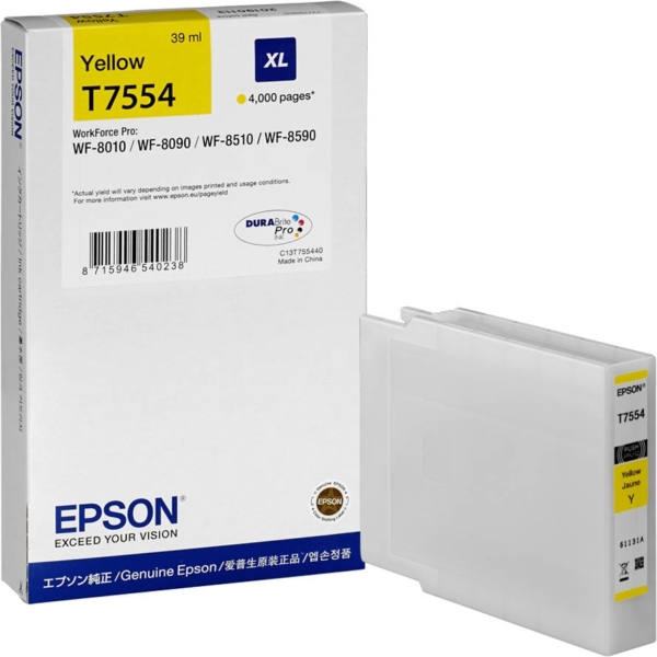 Tint Epson WorkForce Pro WF-8510 / 8590 XL, Kollane (4000 lk, 39 ml)