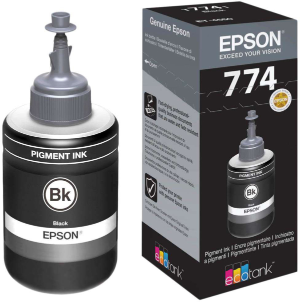 Tint Epson WorkForce M100 / M105 / M200 / L605 / L655 / L1455 - 7741, Must (140 ml)